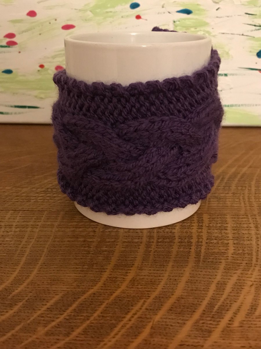 Purple Aran Mug Cosy 