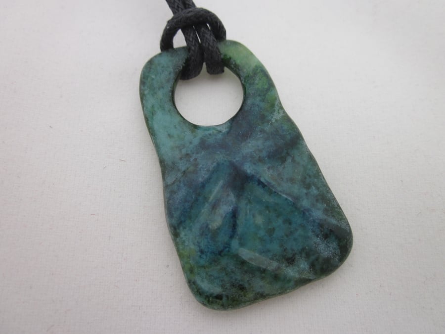 Handmade cast glass pendant - Mystic dragonfly