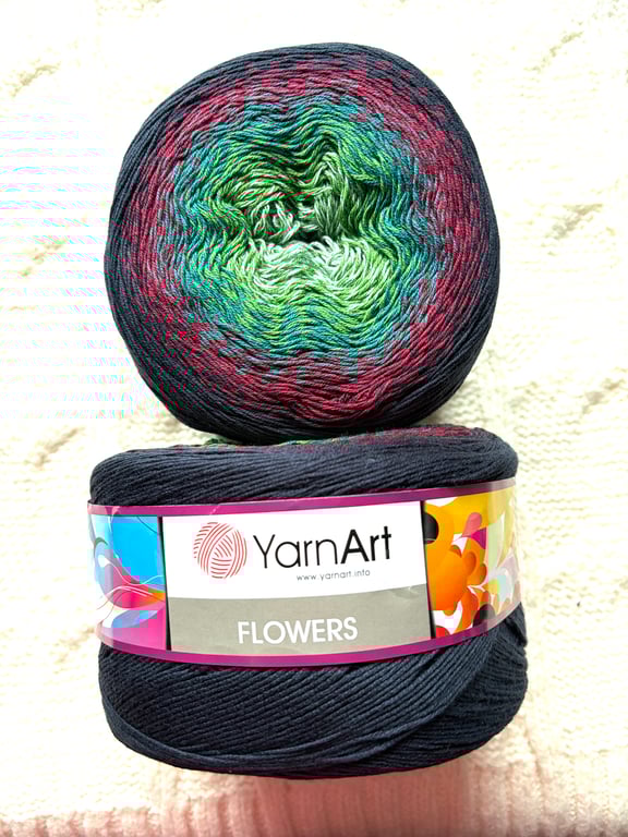 1 cake x 250g YarnArt Flowers Yarn Cake - Colour 266 : Cotton Blend