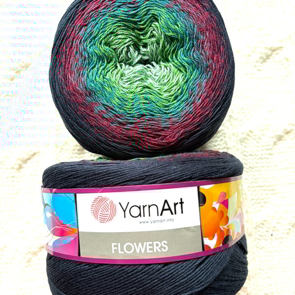 1 cake x 250g YarnArt Flowers Yarn Cake - Colour 266 : Cotton Blend