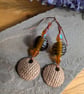 Handmade Bronze and Amber Lamp work Earrings - Image 8