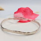 Recycled Sterling Silver Hammered Bangle – 6.5cm Diameter – One of a KInd