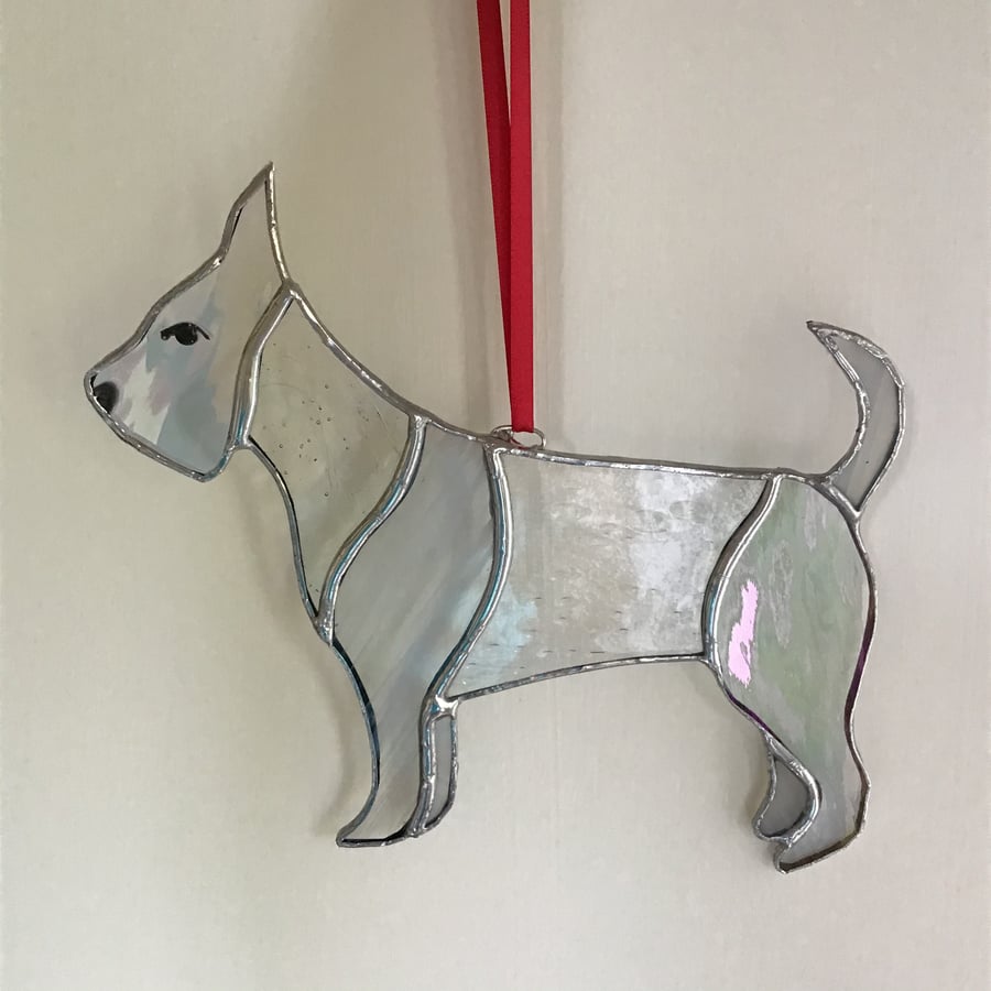 Stained Glass Dog hanging 