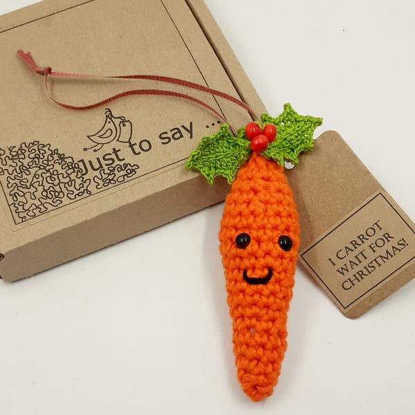 Reserved for Jo Crochet Festive Carrot Decoration 