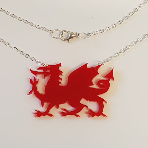 Welsh Dragon Necklace - Acrylic