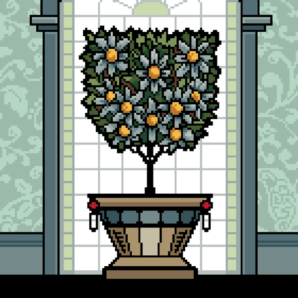 075 - Victorian Botanical Garden Conservatory Orange Tree - Cross Stitch Pattern