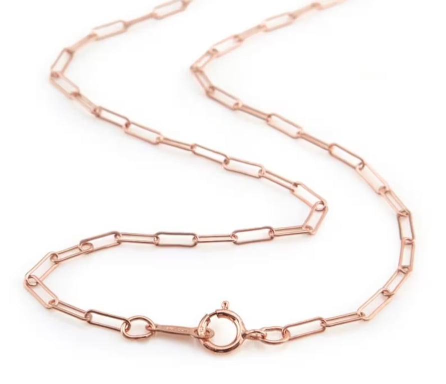 14K Rose  Gold Fill Paperclip Necklace 
