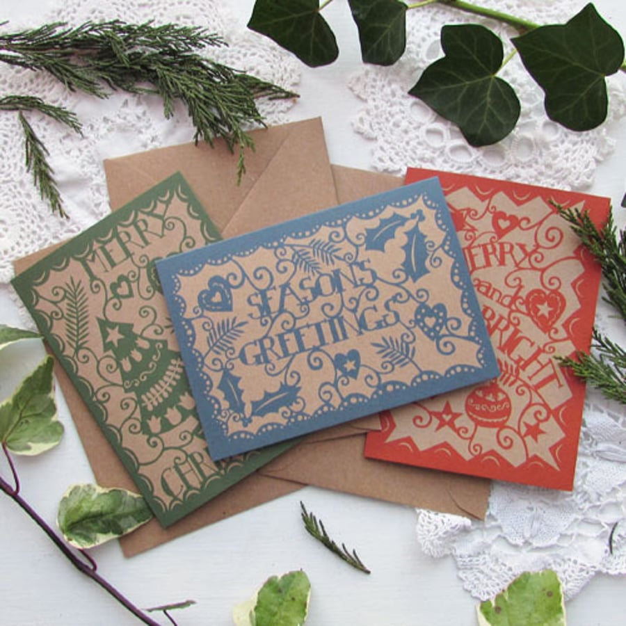 Christmas cards - 'papercuts'