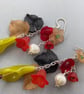Autumnal Flower Earrings with Cultured Pearls, Serpentine, Green Quartz & Garnet - Image 8