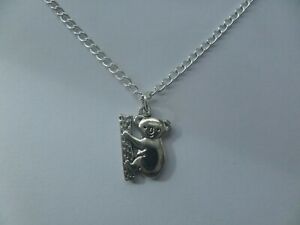 koala pendant necklace silver plated 18" curb chain tibetan silver charm