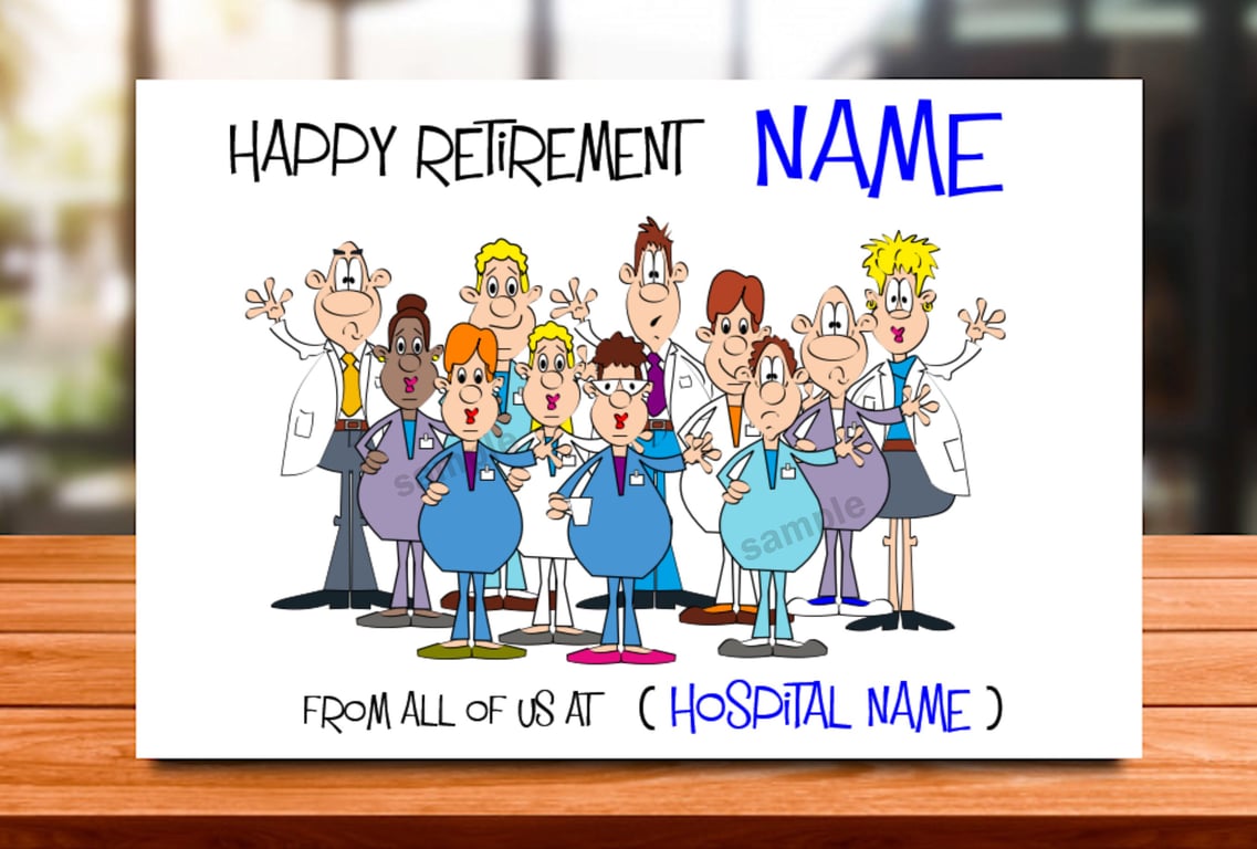 Personalised NHS Retirement Card, nurse, doctor, work colleague, leaving, staff