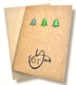 A pair of rustic recycled Christmas cards with red and green tree embellishments - Image 6