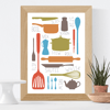Cooking Collection A4 Typographic Kitchen Art Print