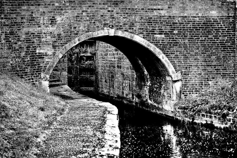 Chesterfield Canal photo The bridge Worksop picture picture. Black & White print