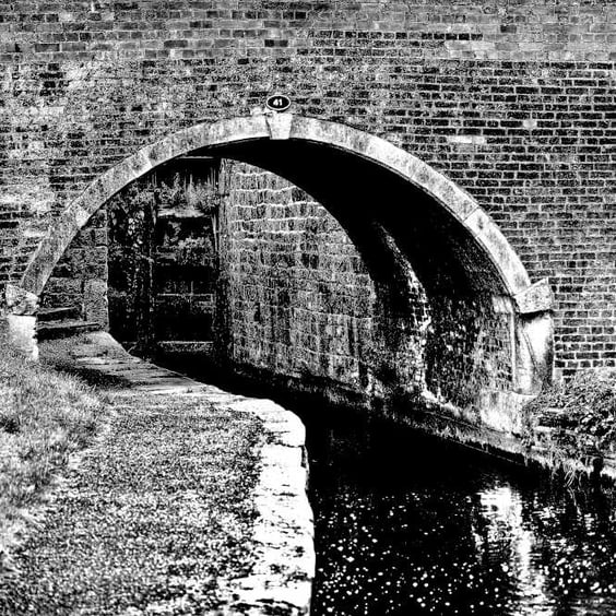 Chesterfield Canal photo The bridge Worksop picture picture. Black & White print