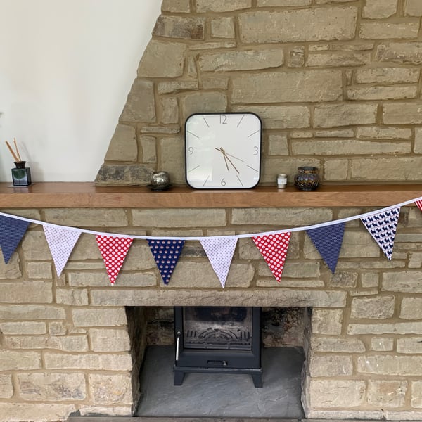 Tea Party Bunting - red, white and blue