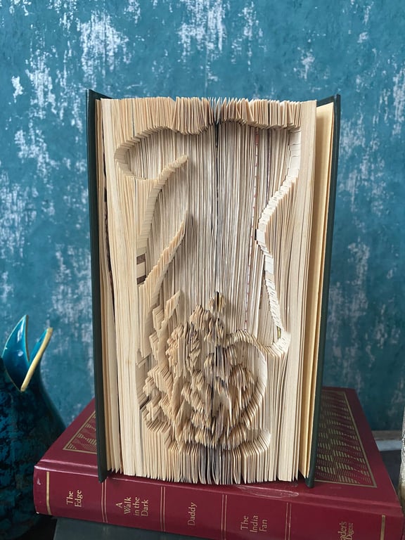 Floral Rabbit Folded Book Art - Easter