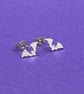 Handmade Sterling Silver Halloween Bats Stud Earrings - Image 1