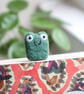 Woolly Mr Toad Bookmark - Needle Felt Felted Frog Handmade Wool Book Accessory - Image 7