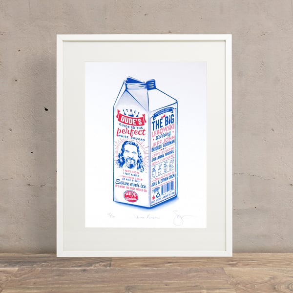 The Big Lebowski 'White Russian Hand Pulled Limited Edition Screen Print