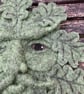 Green man (oak leaves), needle felted woollen sculpture, wall art - Image 5