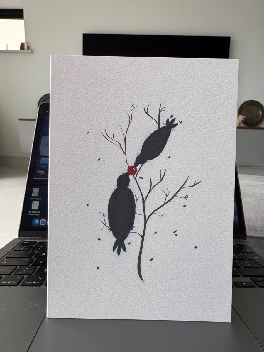 Two Birds in an Apple Tree Card
