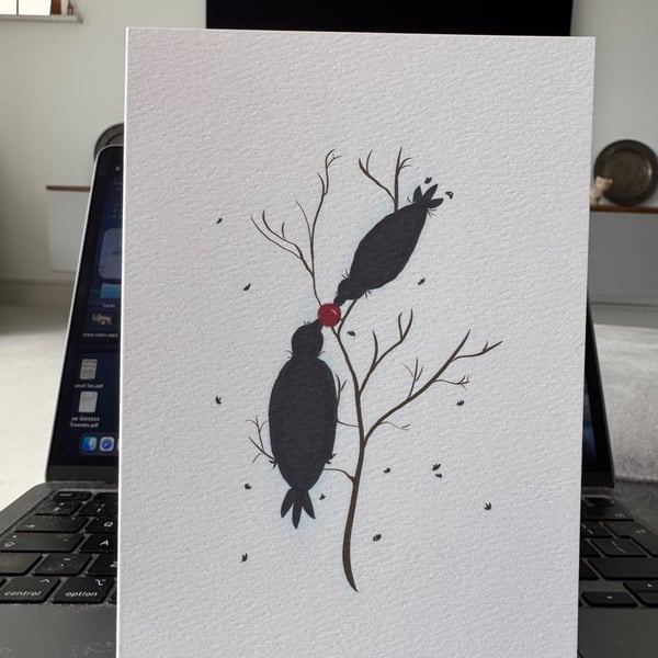Two Birds in an Apple Tree Card