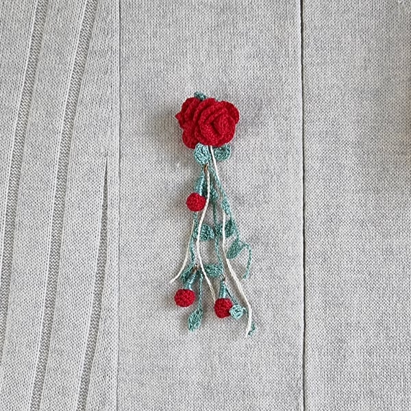 climbing rose brooch