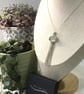 Handcrafted Silver Jellyfish Pendant with Blue-green-Grey Seaham Sea Glass  - Image 3