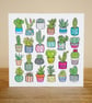 Little Cacti Collection greetings card – Blank inside, FSC certified, 148x148mm