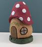 Hand Carved - Mushroom Fairy Cottage - Image 2