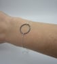 Black & silver circle bracelet, adjustable bracelet, round bracelet - Image 3