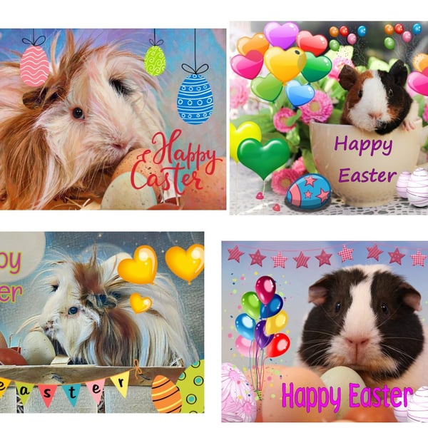  Pack of 4 Guinea Pig Cards A6 