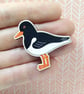 Oystercatcher Pin Badge, Wooden Bird Brooch, Seabird Badge, Coastal - Image 2