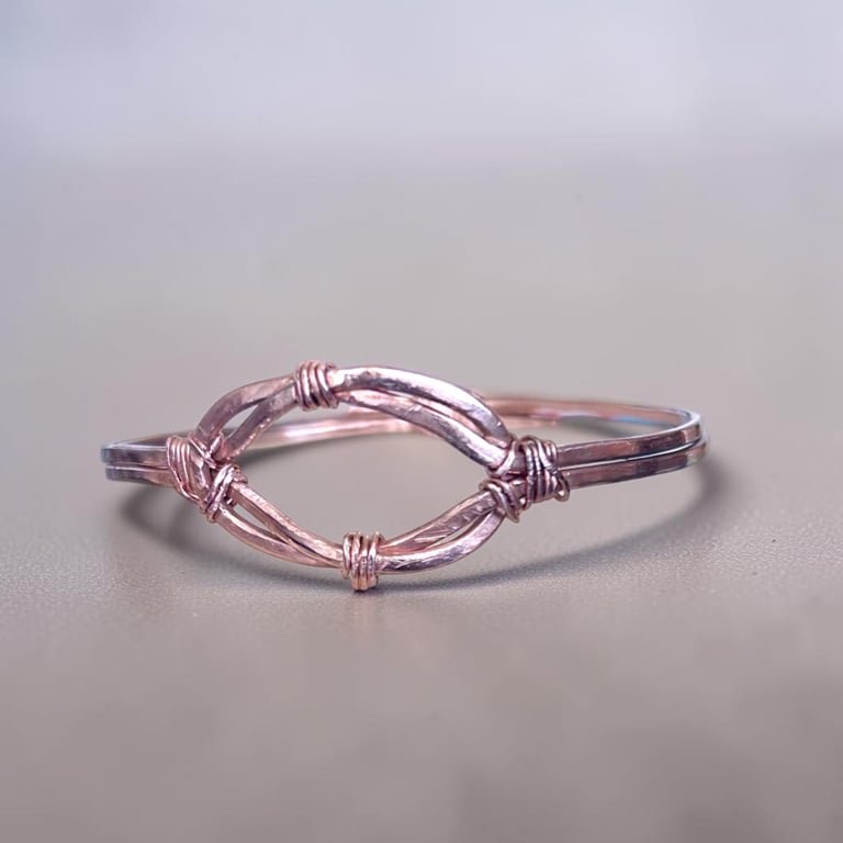 Mens Infinity Bangle - Solid Copper - Gift for Him