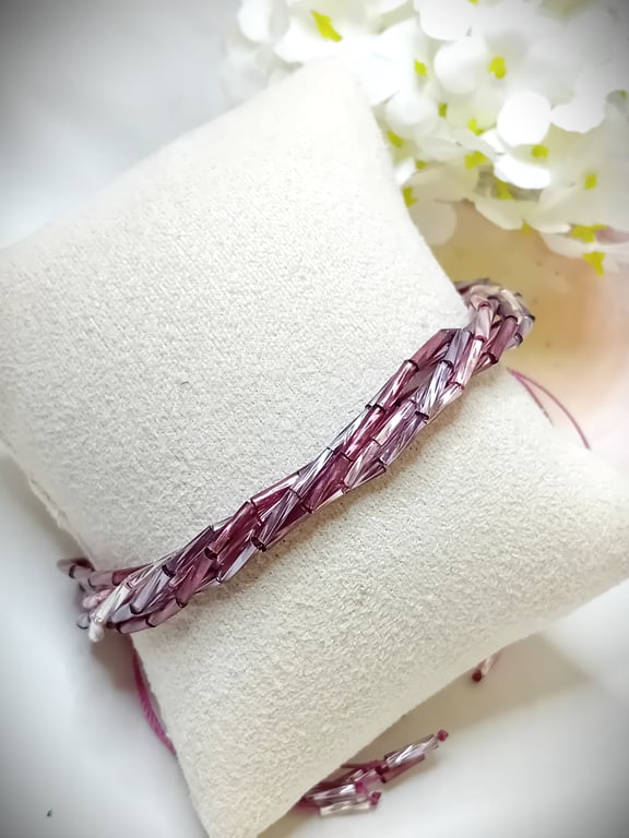 Twisted Purple Glass Bracelet
