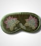 Lotus Flower Sleep Mask, Olive Velvet Eye Mask, Lavender Infused Relaxation Gift - Image 4