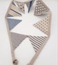 Mini bunting in cream and blue contrasting fabrics.   - Image 5