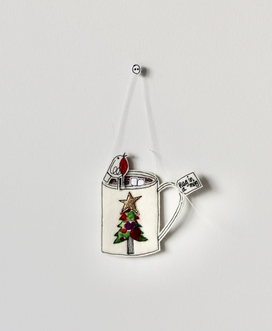 'Hug in a Mug' - Hanging Decoration
