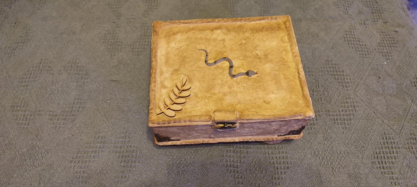 pagan chaos goody handmade storage box  tarots pendulum board crystals incense