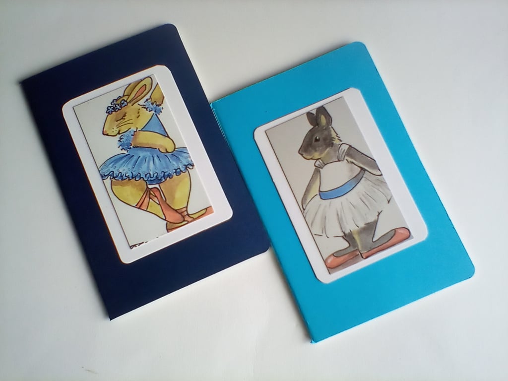 Mini Notebook Set Featuring Rabbits
