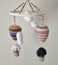 Handmade Crochet Baby Mobile with Dogs, Hot Air Balloons & Clouds - Image 2
