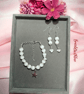Elegant White Agate Bracelet with matching earrings 
