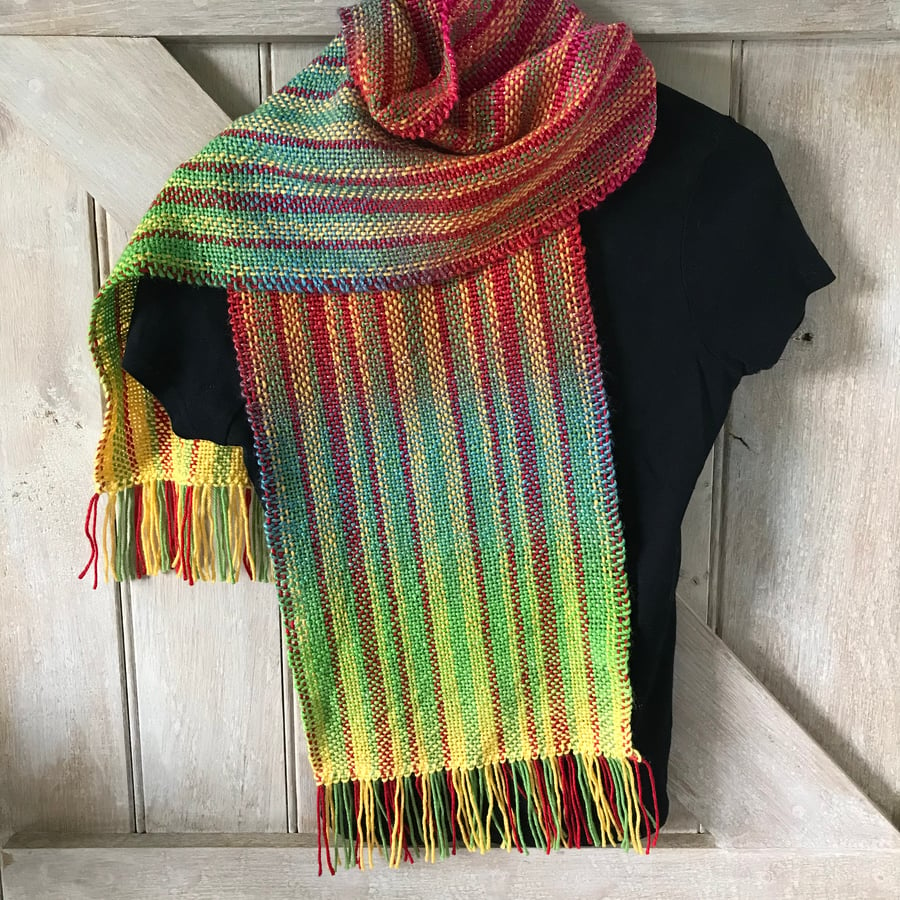 Hand woven scarf - Totally Tropical