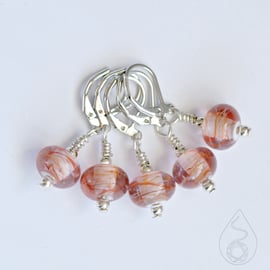 Lampwork Stitch Markers - Sea Anemone