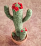 Needle Felted Flowering Cactus, Using Natural Wool Fibres. Real Terracotta Pot.  - Image 4