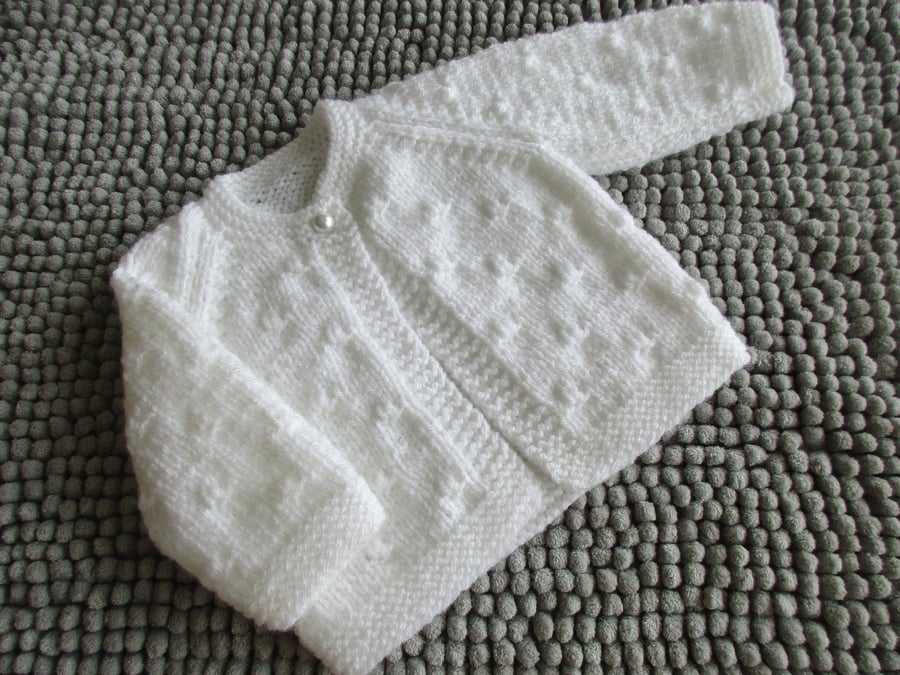 14" Newborn One Button Knots Cardigan 
