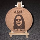 Ozzy Osbourne Commemorative cork display plaque