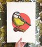 Blue Tit, 4-colour screen print