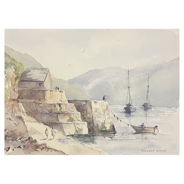 Stepped Harbour, original watercolour painting